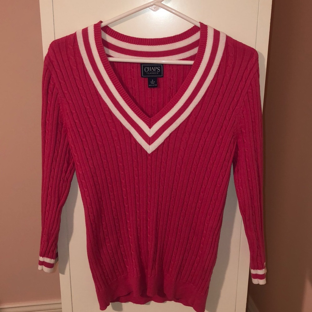 CHAPS V Neck Sweater